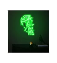 PLEASE DON'T KILL MY VIBE. Yazılı ve Şekilli Neon Tabela