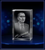 3d Kristal Atatürk 16 (Gerçek 3 Boyutlu Görüntü)