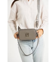 Just Polo Kadın Çapraz Askılı 2 Bölmeli Kutu Mini Omuz Ve El Çantası PBU5024 (Gri)