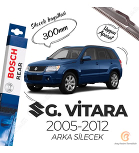 Bosch Rear Arka Silecek Suzuki Grand Vitara 2005-2012 ile uyumlu (Siyah)