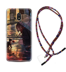 Xiaomi Redmi 8A 8 Pro 9C 9T 10C 11T Pro Kılıf Boyun Asklı Rasta Silikon Kız ve Kedi 1762