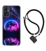 Infınix Hot 12 Kılıf Silikon Boyun Askılı İpli Desenli Silikon Star Planet 1652