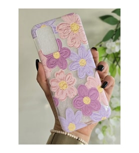 OPPO A16 / OPPO A55 Uyumlu Pastel Renkli Çiçekler Desenli Şeffaf Telefon Kılıfı