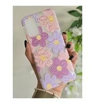 OPPO A16 / OPPO A55 Uyumlu Pastel Renkli Çiçekler Desenli Şeffaf Telefon Kılıfı