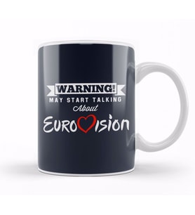 Warning May Start Talking About Eurovision Kupa Bardak Porselen