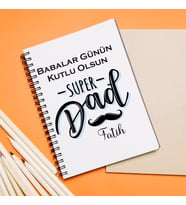 Babalar Günü Tasarımlı Defter Kişiye Özel
