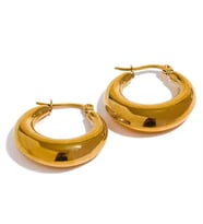 18 Ayar Altın Kaplama Kalın Form Gold Halka Küpe – Premium Lüks Model