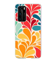 PrintiFy Huawei P40 ile Uyumlu 1mm Slim Fit Retro Renkler 5 Baskılı Şeffaf  Kılıf