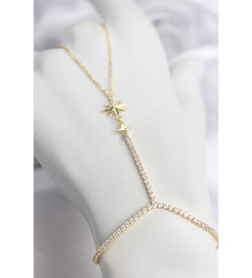 Gold Renk Pirinç Zirkon Taşlı Kutup Yıldızı Model Şahmeran