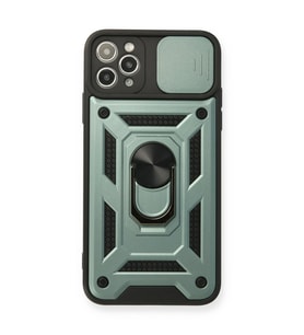 Apple İphone 11 Pro Max Kılıf Pars Lens Yüzüklü Silikon - Yeşil
