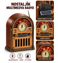 Nostaljik Tasarımlı Radyo – Bluetooth, USB, TF Kart ve 3 Bant Multimedya Müzik Çalar