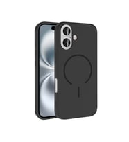 Apple iPhone 16 Uyumlu Kılıf M-safe Şarj Özellikli Zore Meta Kapak (Siyah)