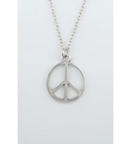 Peace Barış İşareti Gümüş Kaplama Düz Zincir Kolye