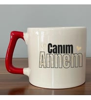 Canım Annem Baskılı Kırmızı Kulplu D Kupa