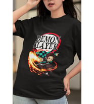 Anime Demon Slayer Tanjiro Tişört (Siyah)