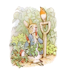 Peter Rabbıt, Kreş Karakterleri, Peter Rabbit, Turp Yemek, Peter Rabbit'in Hikayesi. Ahşap Poster