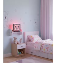 Kişiye Özel İsimli Kelebek Tasarımlı Ahşap LED Gece Lambası Pembe