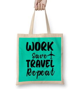 funny Travel gift design lover-Trippin Wanderlust Journey Adventurer Vacation Bez Çanta Uzun Saplı