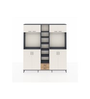 Arges Dolap 14 Raflı 2 Çekmeceli 2 Askılı 220x30x243 Antrasit-Aytaşı/Çam
