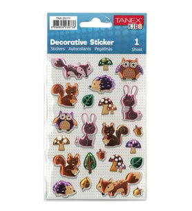 TANEX KIDS TNX-25171 DEKORATİF ETİKETLER - ORMAN CANLILARI 2 SERİSİ STICKER
