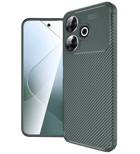 Redmi 13 4G Kılıf Auto Focus Karbon Kapak - Koyu Yeşil