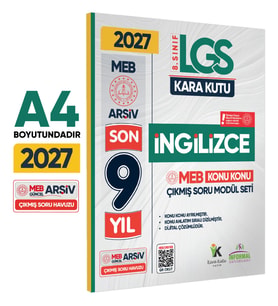 2027 LGS 8.Sınıf İNGİLİZCE Karakutu MEB Çıkmış Soru Modülü Video/PDF Çözümlü Konu Konu Son 9 Yıl