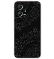 Redmi Note 12 5G Kılıf HD Desen Baskılı Kılıf - Siyah Mandala
