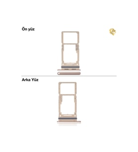 Samsung Galaxy A33 Sim İç Yuvası Çiftli ile Uyumlu Turuncu Çiftli sim yuvası ikili sim tepsisi çiftli sim aparatı dual sim çekmecesi