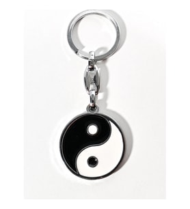 Yin ve Yang Siyah ve Beyaz Metal Anahtarlık