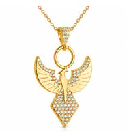 Gümüş Gold Zirkon Taşlı Anka Kuşu Kadın Kolye