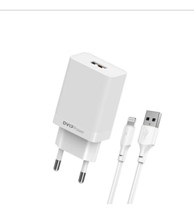 DVIP N13 2.4A UsbA to Lightning Kablolu Hızlı Şarj Aleti Set Beyaz