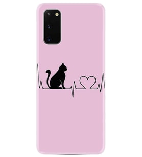 Samsung A02S A03S A10 A12 A13 A21S A22 Kılıf Desenli Silikon Pink Cat Heart 1303