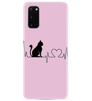 Samsung A02S A03S A10 A12 A13 A21S A22 Kılıf Desenli Silikon Pink Cat Heart 1303