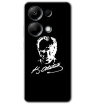 Redmi Note 13 Pro 4G Kılıf HD Desen Baskılı Kılıf - Atatürk Silüet İmza