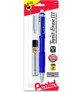 Pentel Twist-Erase Iii Kurşun Ve Silgi Yedekleri Ile Mekanik Kurşun Kalem (Qe515Lebp)