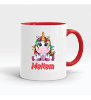 İsimli Baby Unicorn Kupa (Kırmızı)