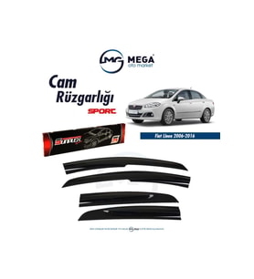 Cam Rüzgarlığı Fiat Linea 2006-2016 ile uyumlu (Siyah)
