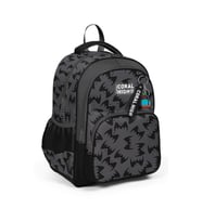 CORAL HIGH 33244 GRİ SİYAH YARASA DESENLİ ÜÇ BÖLMELİ SIRT ÇANTASI