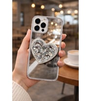 Aynalı Taşlı Popsocketli Kılıf iPhone 11 Pro