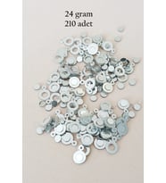 Oya Abiye Bileklik Kolye Pleksi Metalik Plastik Pul Gümüş Renk 24 gram 210 adet - BNC570