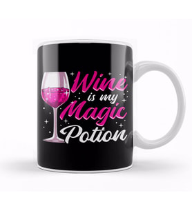 Funny Wine Is My Magic Potion Halloween Wino Pun Kupa Bardak Porselen