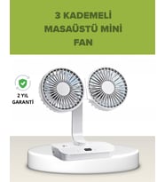 Northcity Çift Kafalı USB Şarjlı Masaüstü & Duvar Fan - Sessiz ve Güçlü Soğutma