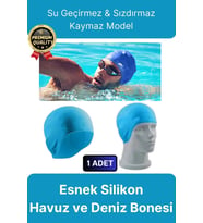 Premium Su Geçirmez Sızdırmaz Kaymaz Elastik Yüzme Şapkası Kaliteli Silikon Deniz Havuz Yüzme Bonesi