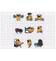 Pug Köpek Spor Günü Puzzle 240 Parça Yapboz