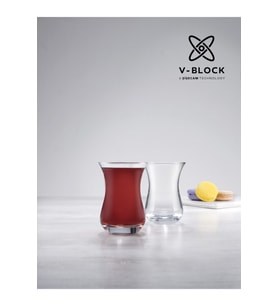V Block 6'lı Aida Çay Bardağı 160 cc, şık ve dayanıklı tasarım