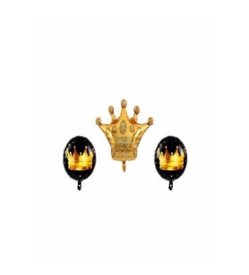 Gold Taç 3lü Set Folyo Balon