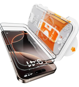 iPhone 17 Pro Max İle Uyumlu PREMIUM [2'li Paket] Hizalama Aparatlı ve Takılırken Camın Altında Kesinlikle Toz Bırakmayan Darbelere Karşı Ekstra Güçlü Ekran Koruyucu Cam
