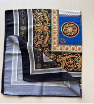Ladycoco Soft Pamuklu Daire Desenli Şal (Mat Siyah - Krem)