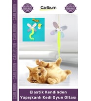 #Petshop İnteraktif Çıngıraklı Renkli Kelebek Model Elastik Kendinden Yapışkanlı Kedi Oyun Oltası