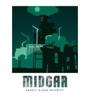 Midgar'a Hoş Geldiniz! Tablo Ahşap Poster Dekoratif